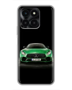 Чехол для Huawei Honor X6a с картинкой «Mercedes — неоновый лого»