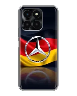 Чехол для Huawei Honor X6a с картинкой «Mercedes — флаг Германии»