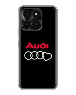 Чехол для Huawei Honor X6a с картинкой «Логотип Audi Heart»