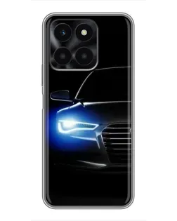 Чехол для Huawei Honor X6a с картинкой «Неоновый взгляд Audi»