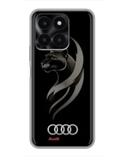 Чехол для Huawei Honor X6a с картинкой «Графика — пантера и Audi»
