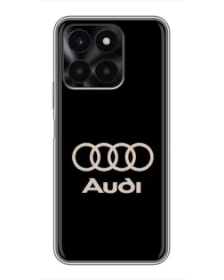 Чехол для Huawei Honor X6a с картинкой «Audi — золотой логотип»