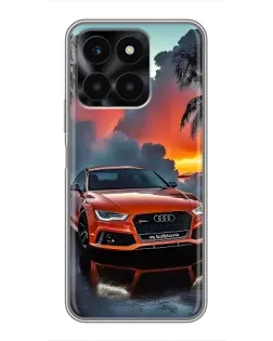 Чехол для Huawei Honor X6a с картинкой «Audi — закат»