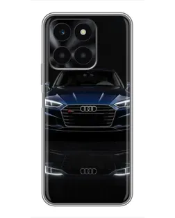 Чехол для Huawei Honor X6a с картинкой «Audi — ночное отражение»