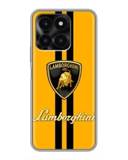 Чехол для Huawei Honor X6a с картинкой «Lamborghini Stripe желтый»