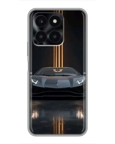 Чехол для Huawei Honor X6a с картинкой «Lamborghini золотые линии»