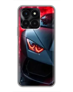 Чехол для Huawei Honor X6a с картинкой «Lamborghini красное сияние»