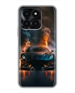 Чехол для Huawei Honor X6a с картинкой «Lamborghini дымная эстетика»