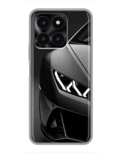 Чехол для Huawei Honor X6a с картинкой «Lamborghini фары детализация»