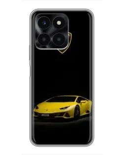 Чехол для Huawei Honor X6a с картинкой «Lamborghini желтый акцент»