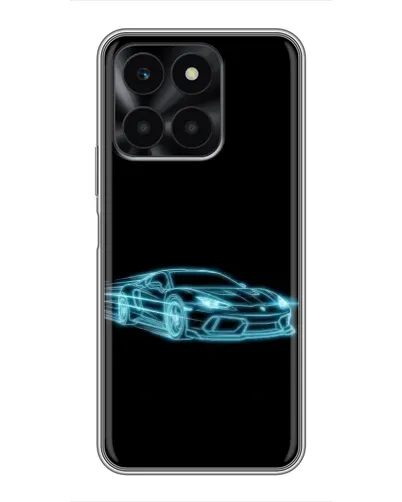 Чехол для Huawei Honor X6a с картинкой «Неоновый контур Lamborghini»