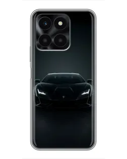 Чехол для Huawei Honor X6a с картинкой «Черный Lamborghini Aventador»