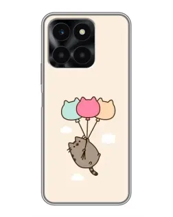 Чехол для Huawei Honor X6a с картинкой «Пушин на шариках»