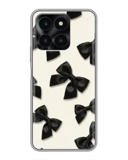 Чехол для Huawei Honor X6a с картинкой «Черные бантики»
