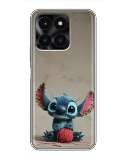 Чехол для Huawei Honor X6a с картинкой «Стич на коричневом фоне»
