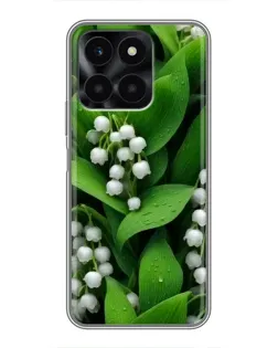 Чехол для Huawei Honor X6a с картинкой «Ландыши в зелени»