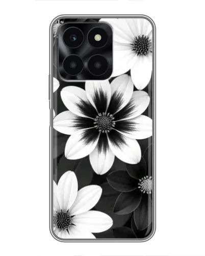 Чехол для Huawei Honor X6a с картинкой «Монохромные астры»