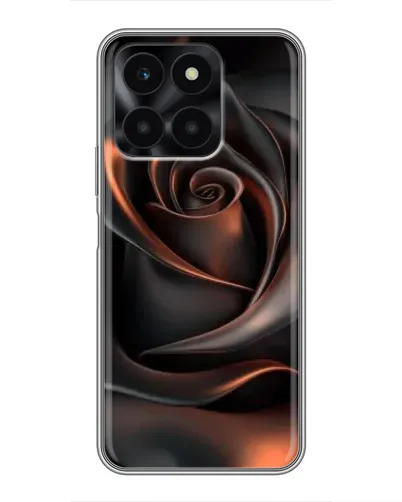 Чехол для Huawei Honor X6a с картинкой «Шелковая черная роза»