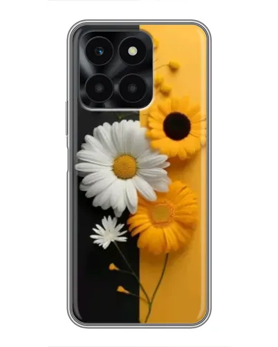 Чехол для Huawei Honor X6a с картинкой «Подсолнух и ромашка»