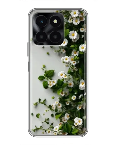 Чехол для Huawei Honor X6a с картинкой «Ветка мелких белых цветов»