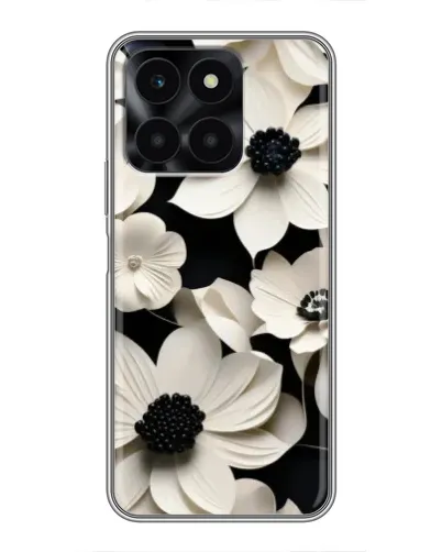 Чехол для Huawei Honor X6a с картинкой «Объемные белые цветы»