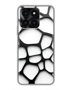 Чехол для Huawei Honor X6a с картинкой «Белая объемная сетка»