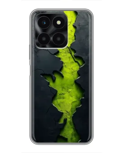 Чехол для Huawei Honor X6a с картинкой «Салатовый разлом скалы»