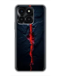 Чехол для Huawei Honor X6a с картинкой «Kрасная лавовая трещина»