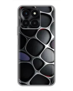 Чехол для Huawei Honor X6a с картинкой «Объемная темная решетка»
