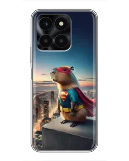 Чехол для Huawei Honor X6a с картинкой «Капи-мен супергерой»