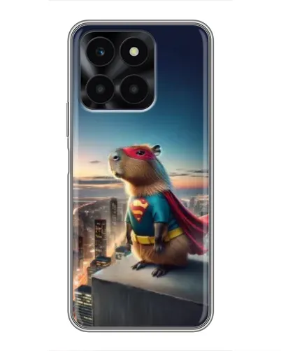 Чехол для Huawei Honor X6a с картинкой «Капи-мен супергерой»