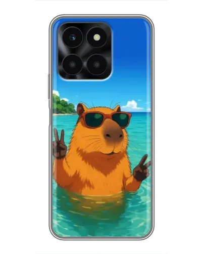 Чехол для Huawei Honor X6a с картинкой «Морская капибара»