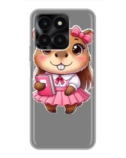Чехол для Huawei Honor X6a с картинкой «Девочка капибара»