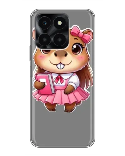 Чехол для Huawei Honor X6a с картинкой «Девочка капибара»