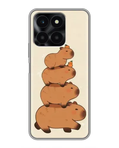 Чехол для Huawei Honor X6a с картинкой «Башня из капибар»