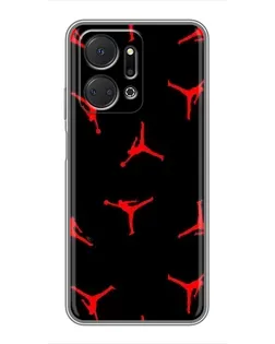 Чехол для Huawei Honor X7a с картинкой «Jordan Red Pattern»