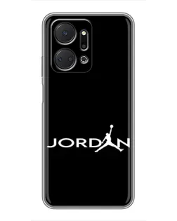 Чехол для Huawei Honor X7a с картинкой «Jordan White Logo»