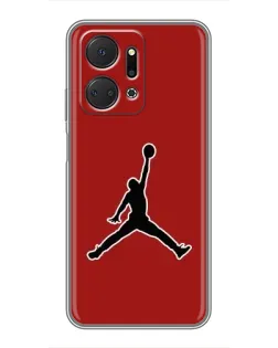 Чехол для Huawei Honor X7a с картинкой «Jordan Red Back»