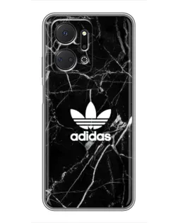 Чехол для Huawei Honor X7a с картинкой «Белый мрамор Adidas»