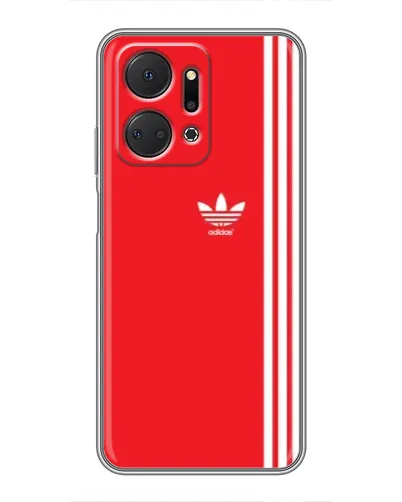 Чехол для Huawei Honor X7a с картинкой «Красный минимализм Adidas»
