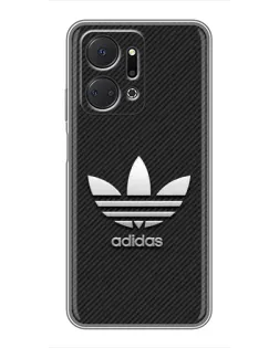 Чехол для Huawei Honor X7a с картинкой «Adidas Карбоновая текстура»