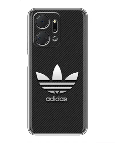 Чехол для Huawei Honor X7a с картинкой «Adidas Карбоновая текстура»