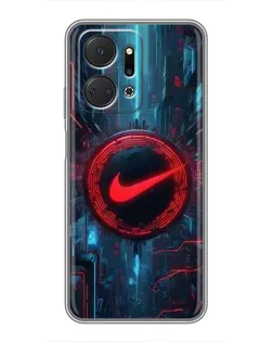 Чехол для Huawei Honor X7a с картинкой «Техногенный стиль Nike»