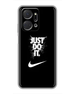 Чехол для Huawei Honor X7a с картинкой «Текстовый принт Nike»
