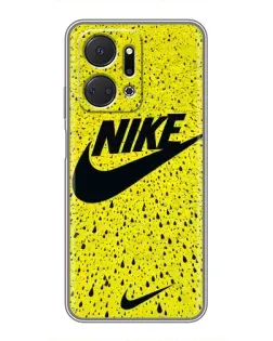 Чехол для Huawei Honor X7a с картинкой «Желтый текстурный Nike»