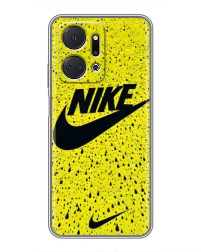 Чехол для Huawei Honor X7a с картинкой «Желтый текстурный Nike»