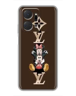 Чехол для Huawei Honor X7a с картинкой «LV и Микки Маус»