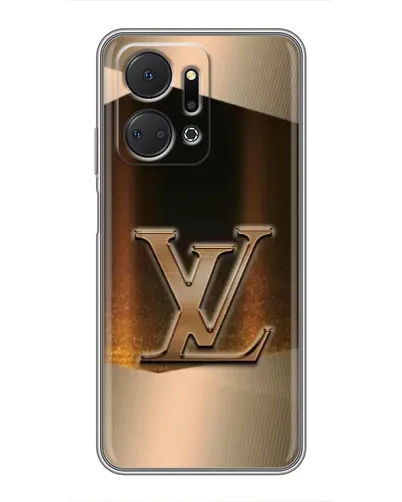 Чехол для Huawei Honor X7a с картинкой «LV — золотое сияние»