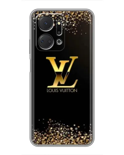 Чехол для Huawei Honor X7a с картинкой «LV — золотые искры»
