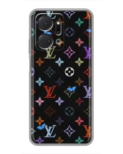 Чехол для Huawei Honor X7a с картинкой «Цветная монограмма LV»